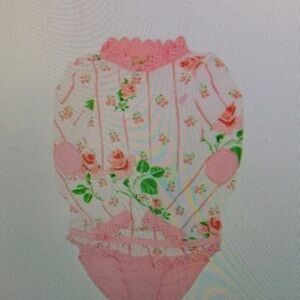 Floral Pink and Green Bodysuit
